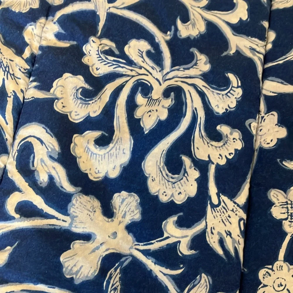 Ralph Lauren Vintage Persimmon blue cotton floral twin comforter & pillow sham
